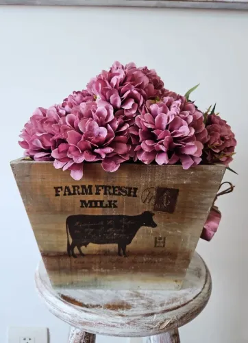 Cesto de flores farmhouse