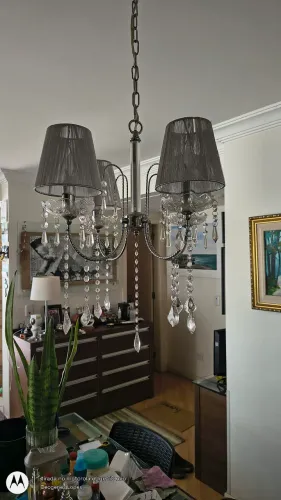 Lustre de Cristal com 4 Lâmpadas