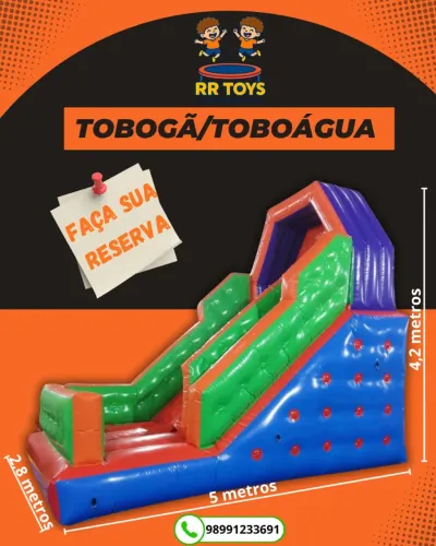Tobogã, toboágua inflavel, pula pula, casa de bolinhas e outros