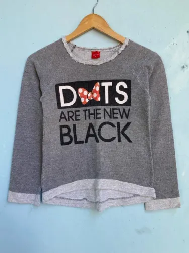 Blusa de Manga Comprida Infantil Feminina Cinza da Disney, Tam 14