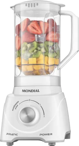 Liquidificador Mondial Pratic Power L-97-W, 2,2 litros, 550W, 2 Vel.+ Pulsar , Branco - 11