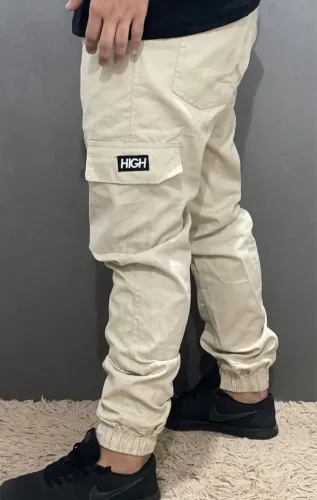 Calça Jogger Cargo Creme