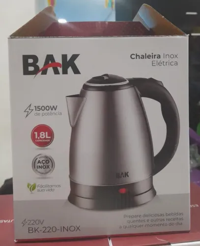 Chaleira Elétrica Inox 1500W 1.8L BAK