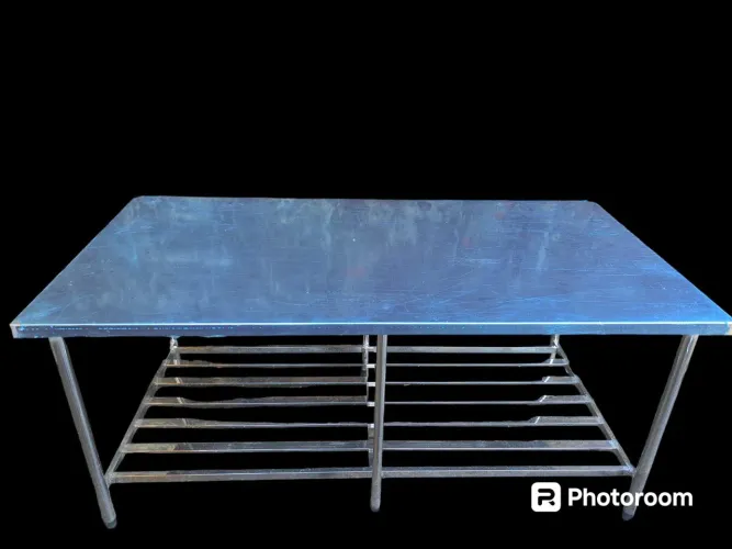 Mesa de aço inox para cozinha 2 x80 cm