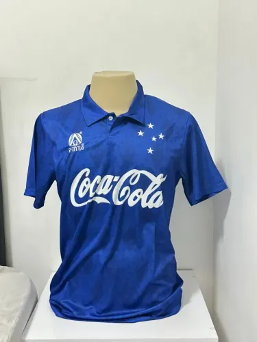 Camisa Cruzeiro Finta, 1992, Modelo Retrô, na etiqueta, tamanho G