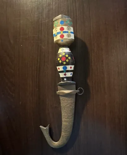 Adaga Árabe Antiga Decorativa - Bainha Trabalhada