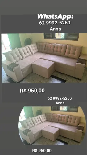 Sofá de canto com puff -/- Conforto e estilo!