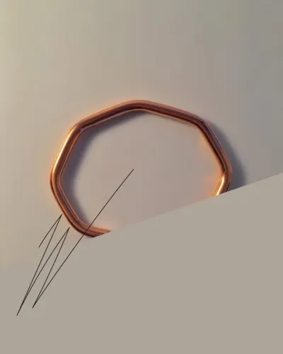 Pulseira de cobre puro maciço Facetado