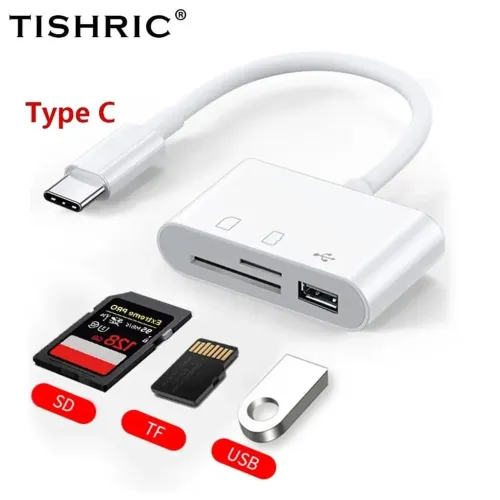 Adaptador Leitor de Cartão SD/TF/USB Tipo C - TISHIC