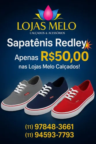 Sapatênis Redley ? Apenas R$50,00 nas Lojas Melo Calçados