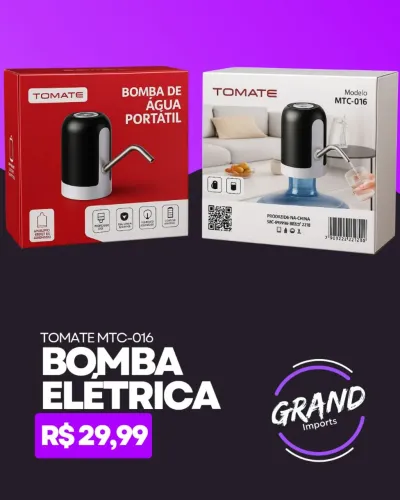 Bomba de água Elétrica recarregável para garrafão 