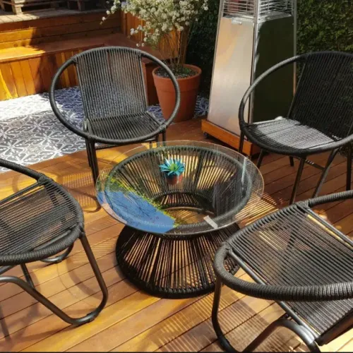 POLTRONAS + MESA DE CENTRO DE CORDA NÁUTICA
