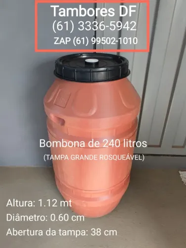 Bombona de 240 litros tampa de rosca Usada 1X