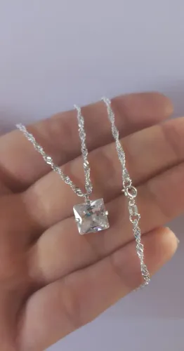Conjunto novo de prata 925