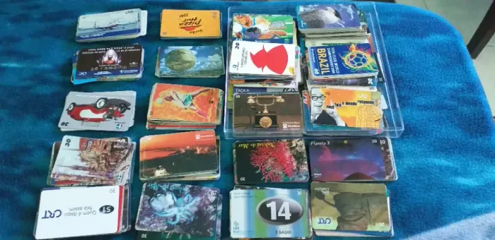 Lote com 600 cartões telefônicos, Telemar, CRT, Telemat, Telepar, Telebrás