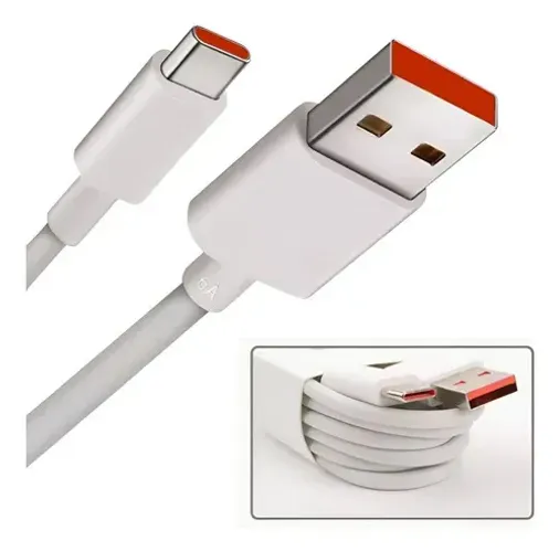 Cabo USB Tipo C para Celular 1m Branco - (NOVO)