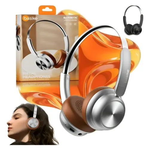 Fone Bluetooth Basike Ba-FON174 Premium Metal - 25h Bateria (NOVO)