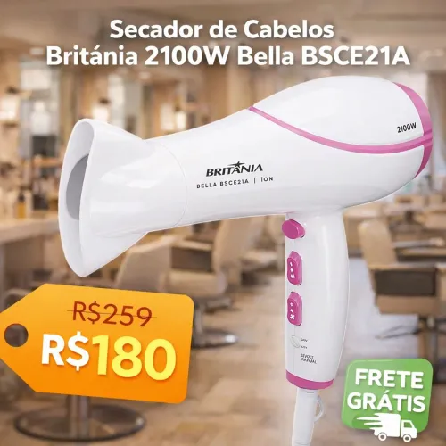 Secador De Cabelos Britânia 2100w Bella Bsce21a
