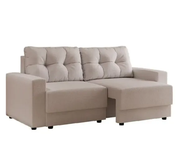 Sofá 3 lugares Off White linho novo