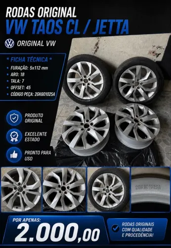 Rodas Vw Taos CL Aro 18 5x112
