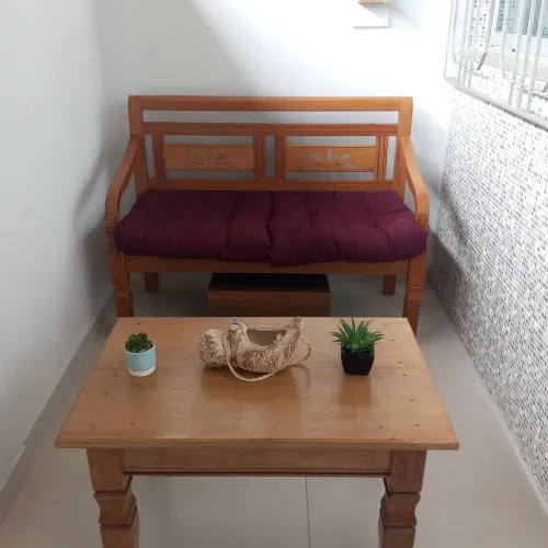 Jogo banco namoradeira e mesa de centro