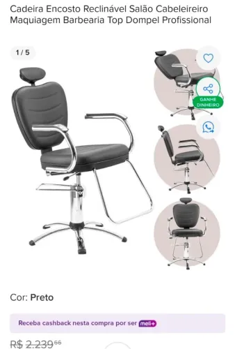 Cadeira para Barbearia 