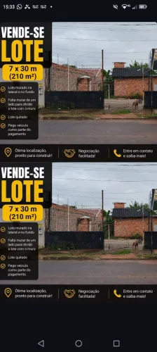 Lote pra vender murada o fundo lateral de um lado mas falta murar o meio pra dividir o lot