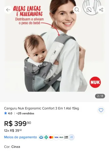 Canguru Nuk 3 em 1 Super Novo!!! Oportunidade!