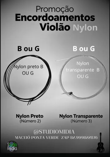 ENCORDOAMENTO NYLON PRETO OU BRANCO B OU G