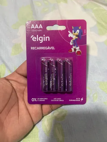 Pilhas recarregáveis Elgin AAA 1000mah
