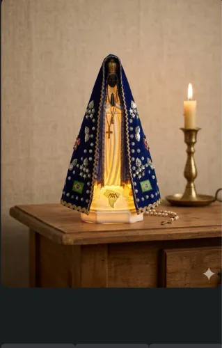 Abajur Nossa Senhora Aparecida - Resina Filipina (220V) NOVA