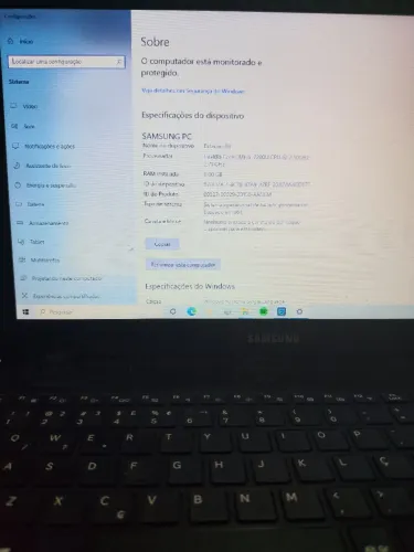 Notebook Samsung i5 7ª geração 8GB DDR 4 SSD 240GB bateria 100% fonte original