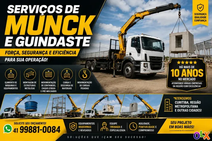 SERVIÇOS DE MUNCKS E GUINDASTES