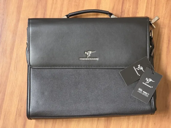 Pasta Executiva Masculina Transversal Bolsa De Mão Reforçada Preta