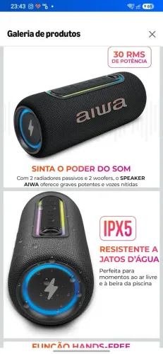Caixa de som Aiwa 30w