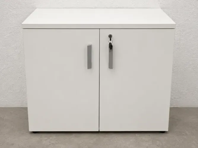Armário Baixo 2 Portas Com Chave Com 1 Prateleira Branco