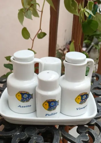 Galheteiro 5 peças peixinho..