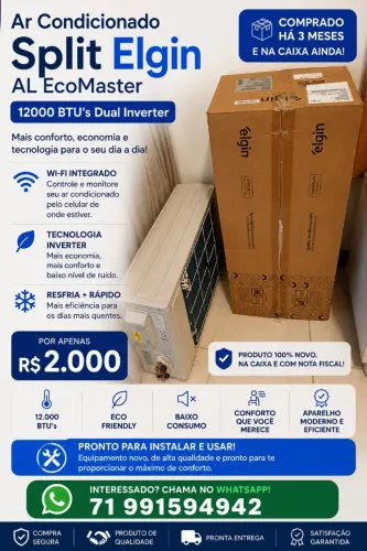 Ar condicionado Elgin novo, 12k btu