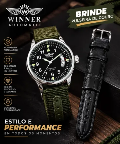 Relogio Automatico Winner 2 Pulseiras