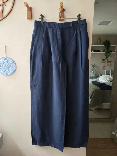 calça zara azul marinho m