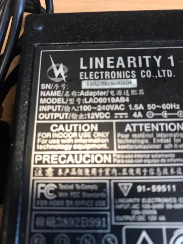  LAD6019AB4 Adaptador CA  LINEARITY Electronics - 12V