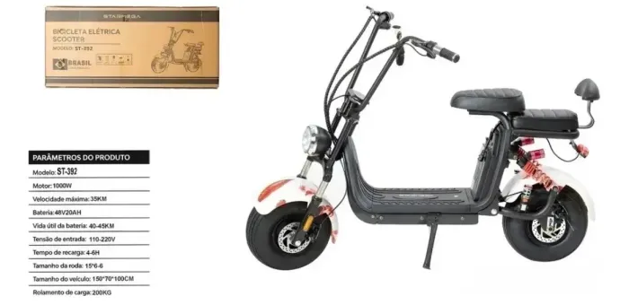 Vendo Moto Bike Scooter Elétrica 1000w - semi nova