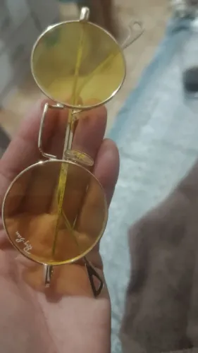 Óculos Ray-ban round metal amareloRb3447 usado semi novo muito bom