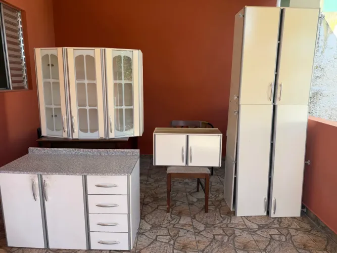 Conjunto Armário Cozinha Suspenso Bartira Daniela com balcão - Apenas Retirada