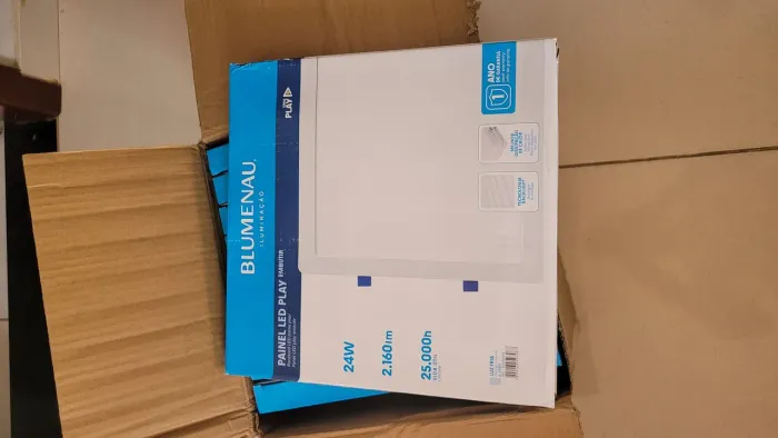 kit 10 painéis led quadrado EMBUTIR 24w - 29x29 cm - branco frio