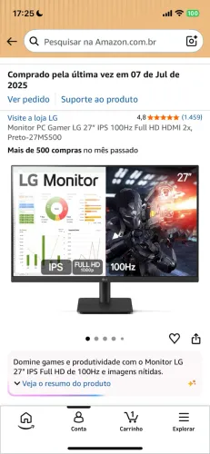 Monitor 27 polegadas LG full HD