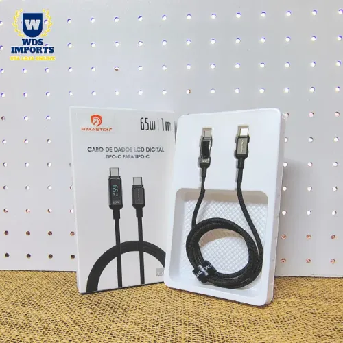 Cabo Usb-c P/ Usb-c 65w Carga Rápida Lcd Display Digital - HMaston