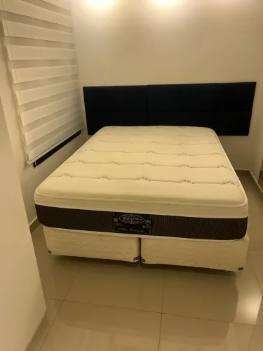 Cama box casal padrao king star com colchao e gavetas 