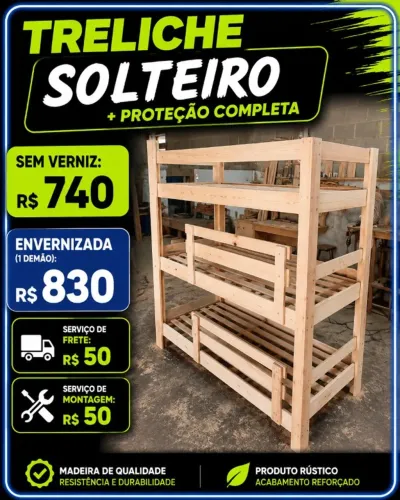 TRELICHE SOLTEIRO PROTECAÇAO COMPLETA