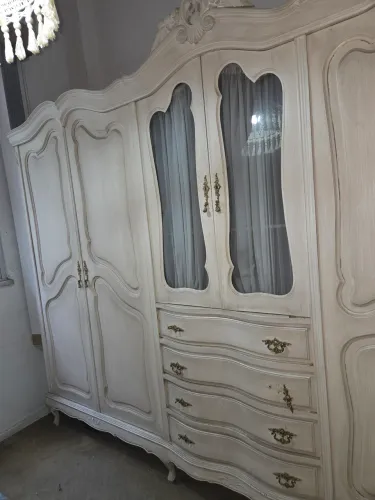 CONJUNTO DE QUARTO ANTIGO EM MADEIRA MACIÇA - DÉCADA DE 1950 - COMPLETO